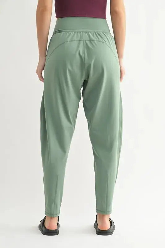 MONO B Flowbarrel High Waist Active Pants for Women - Love Salve